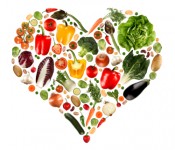 Picture of a heart composed from healthy foods